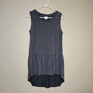 Anthropologie Mote Peplum Tank Top Super Soft Layering Piece Gray Women's Small